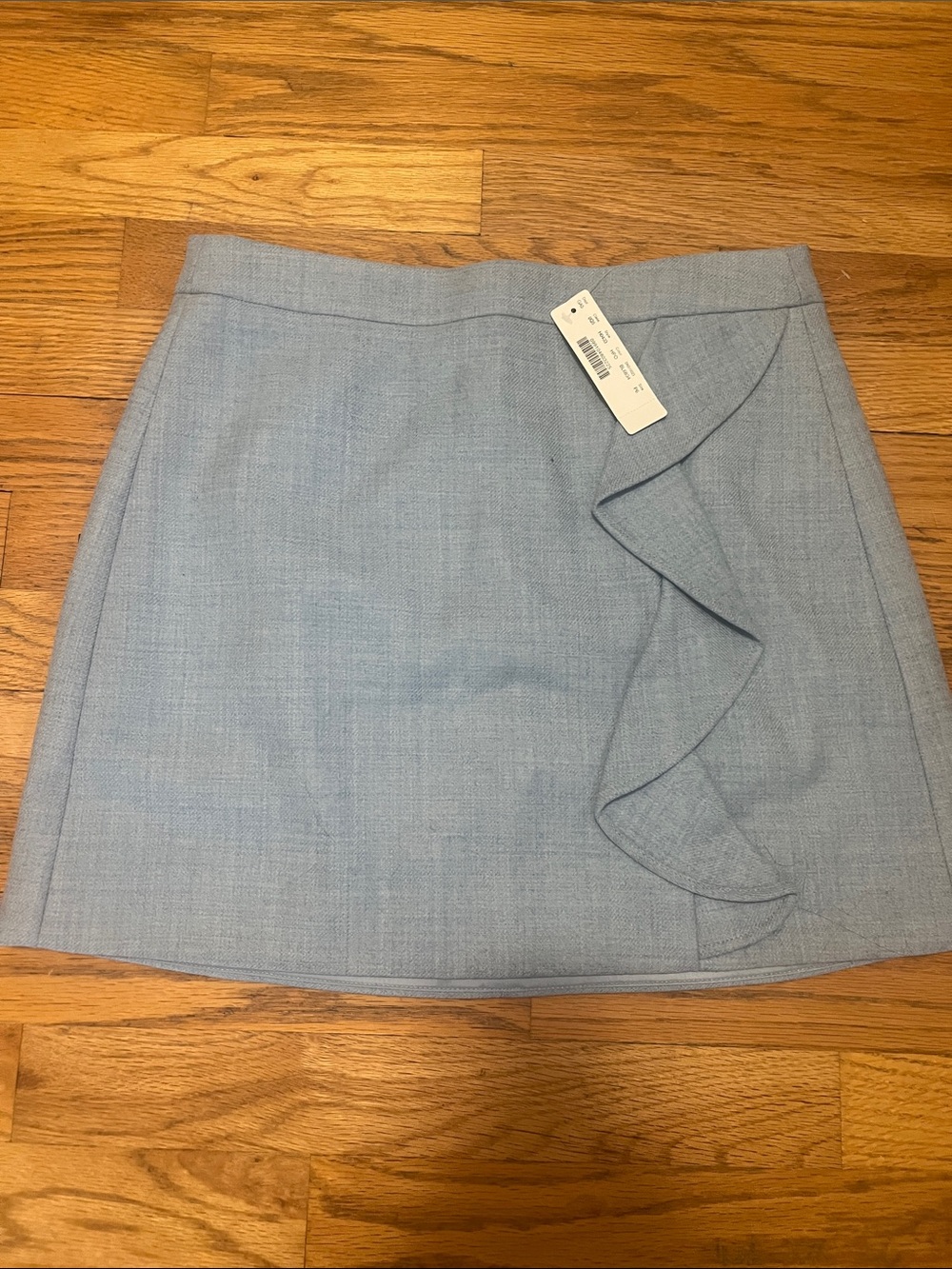 J crew Light Blue Ruffle Front Mini Skirt 6p new